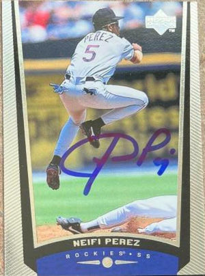 Neifi Perez Signed 1999 Upper Deck Baseball Card - Colorado Rockies - PastPros