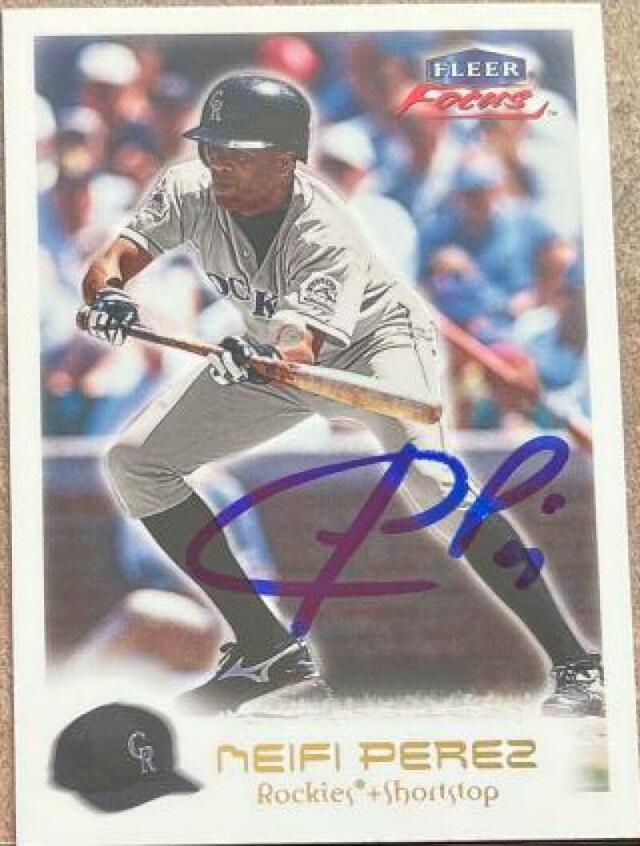 Neifi Perez Signed 2000 Fleer Focus Baseball Card - Colorado Rockies - PastPros
