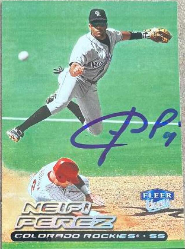 Neifi Perez Signed 2000 Fleer Ultra Baseball Card - Colorado Rockies - PastPros
