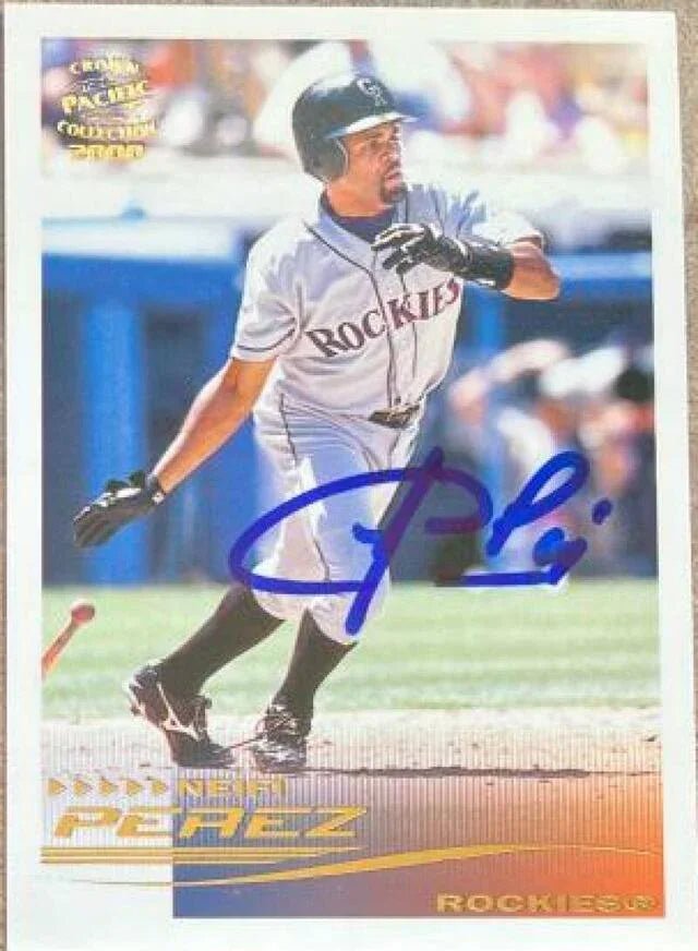 Neifi Perez Signed 2000 Pacific Crown Collection Baseball Card - Colorado Rockies