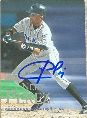 Neifi Perez Signed 2000 Skybox Baseball Card - Colorado Rockies - PastPros