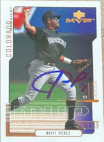 Neifi Perez Signed 2000 Upper Deck MVP Baseball Card - Colorado Rockies