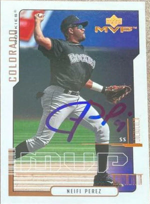 Neifi Perez Signed 2000 Upper Deck MVP Baseball Card - Colorado Rockies