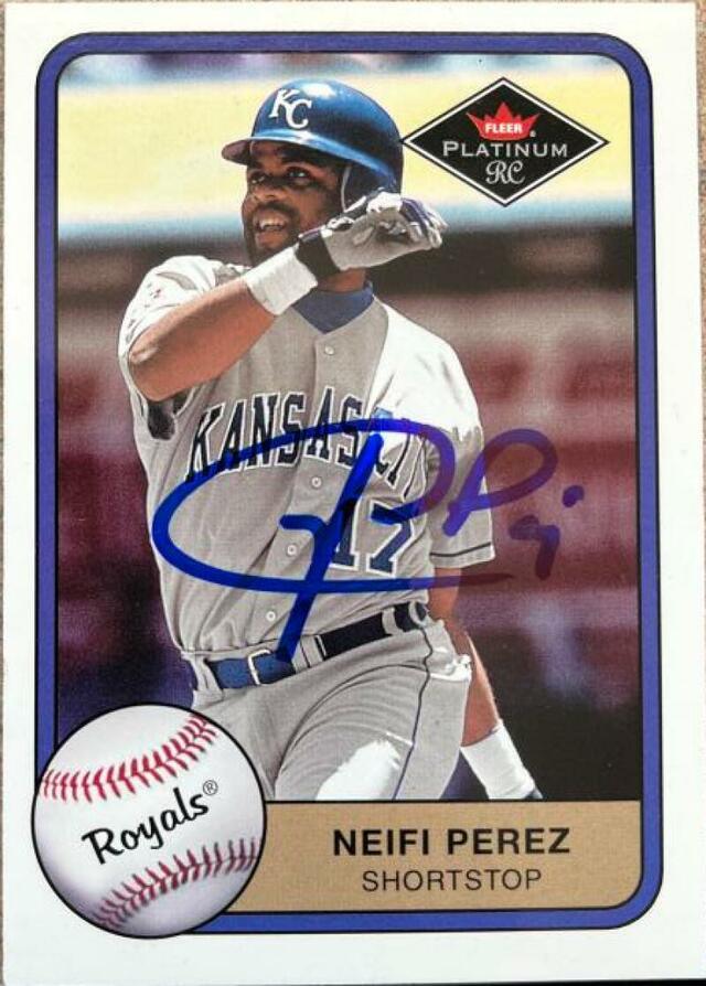Neifi Perez Signed 2001 Fleer Platinum Baseball Card - Kansas City Royals - PastPros
