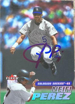 Neifi Perez Signed 2001 Fleer Ultra Baseball Card - Colorado Rockies - PastPros