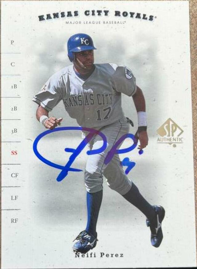 Neifi Perez Signed 2001 SP Authentic Baseball Card - Kansas City Royals - PastPros