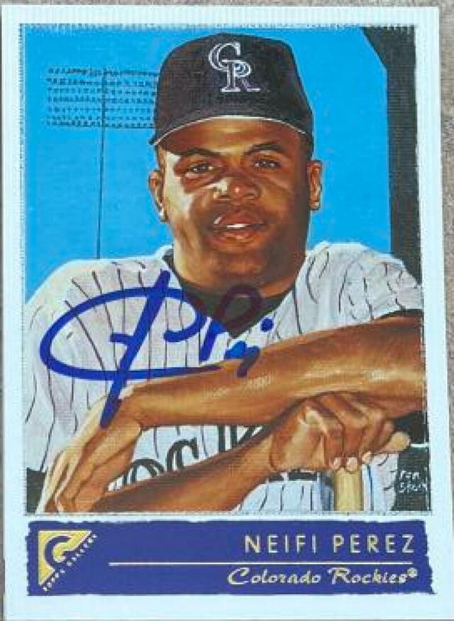 Neifi Perez Signed 2001 Topps Gallery Baseball Card - Colorado Rockies - PastPros