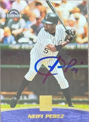 Neifi Perez Signed 2001 Topps Reserve Baseball Card - Colorado Rockies