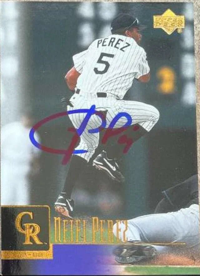Neifi Perez Signed 2001 Upper Deck Baseball Card - Colorado Rockies