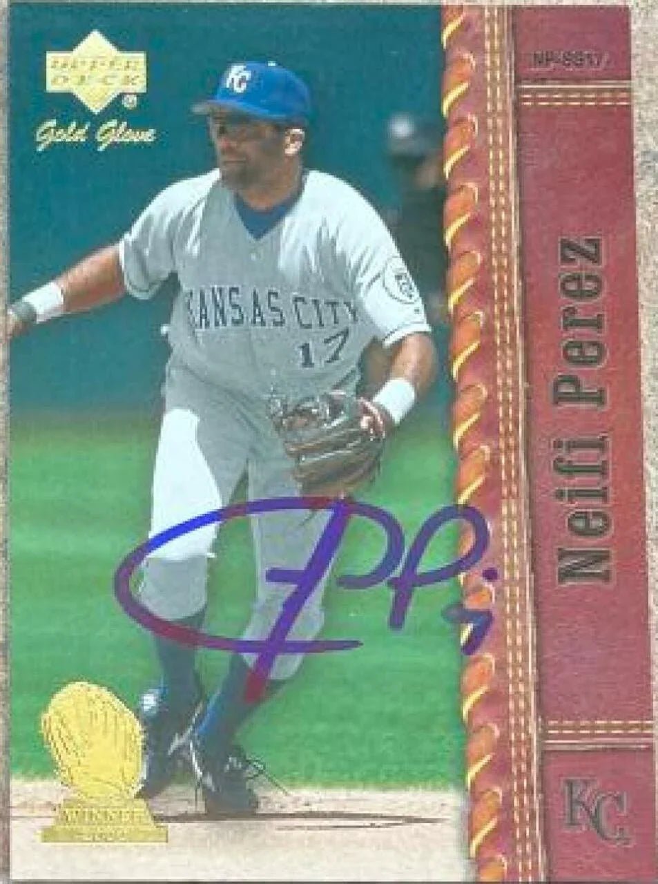 Neifi Perez Signed 2001 Upper Deck Gold Glove Baseball Card - Kansas City Royals
