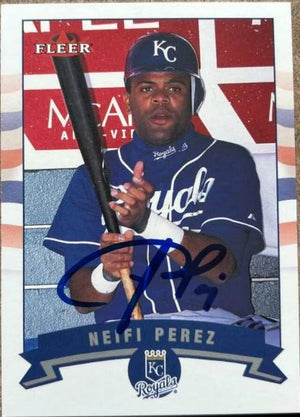 Neifi Perez Signed 2002 Fleer Baseball Card - Kansas City Royals