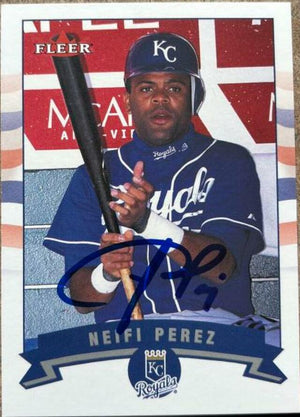 Neifi Perez Signed 2002 Fleer Baseball Card - Kansas City Royals - PastPros