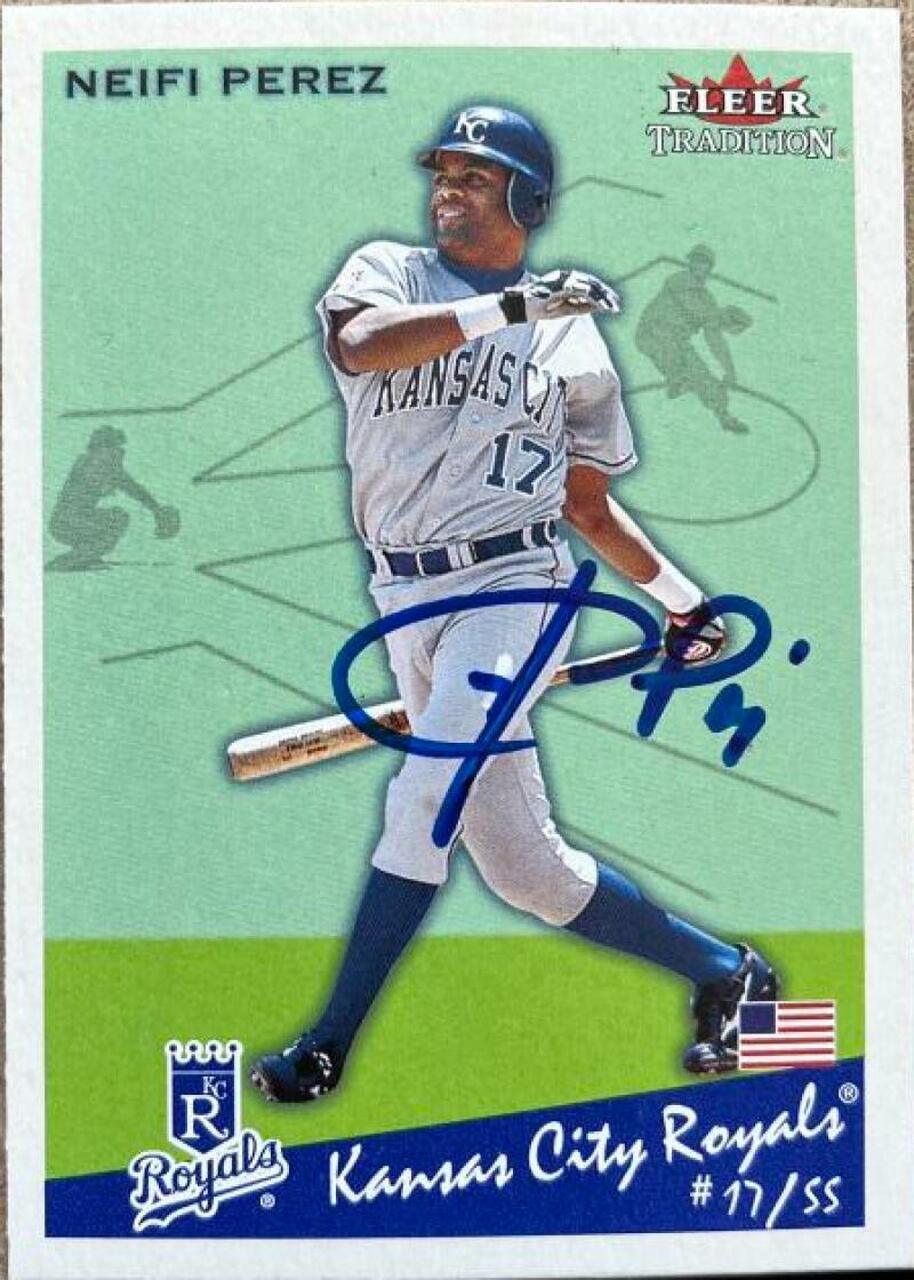 Neifi Perez Signed 2002 Fleer Tradition Baseball Card - Kansas City Royals - PastPros