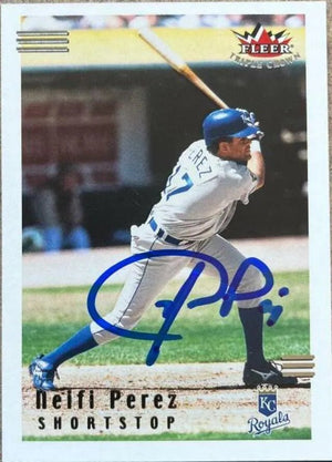 Neifi Perez Signed 2002 Fleer Triple Crown Baseball Card - Kansas City Royals