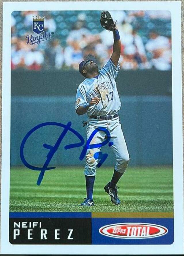 Neifi Perez Signed 2002 Topps Total Baseball Card - Kansas City Royals - PastPros