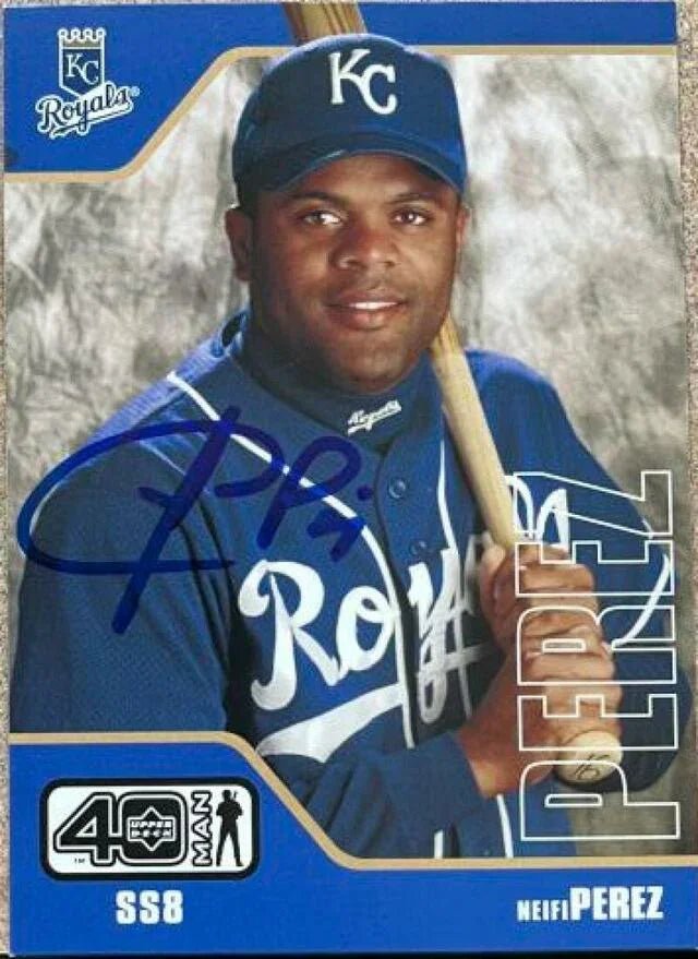 Neifi Perez Signed 2002 Upper Deck 40-Man Baseball Card - Kansas City Royals