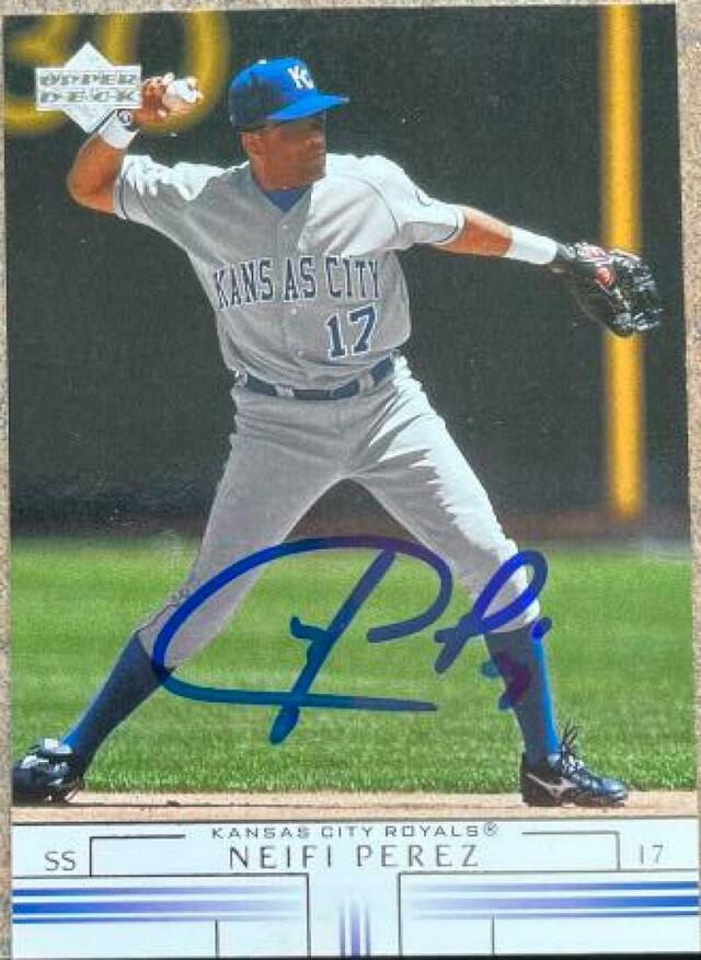 Neifi Perez Signed 2002 Upper Deck Baseball Card - Kansas City Royals - PastPros