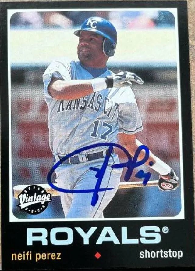 Neifi Perez Signed 2002 Upper Deck Vintage Baseball Card - Kansas City Royals
