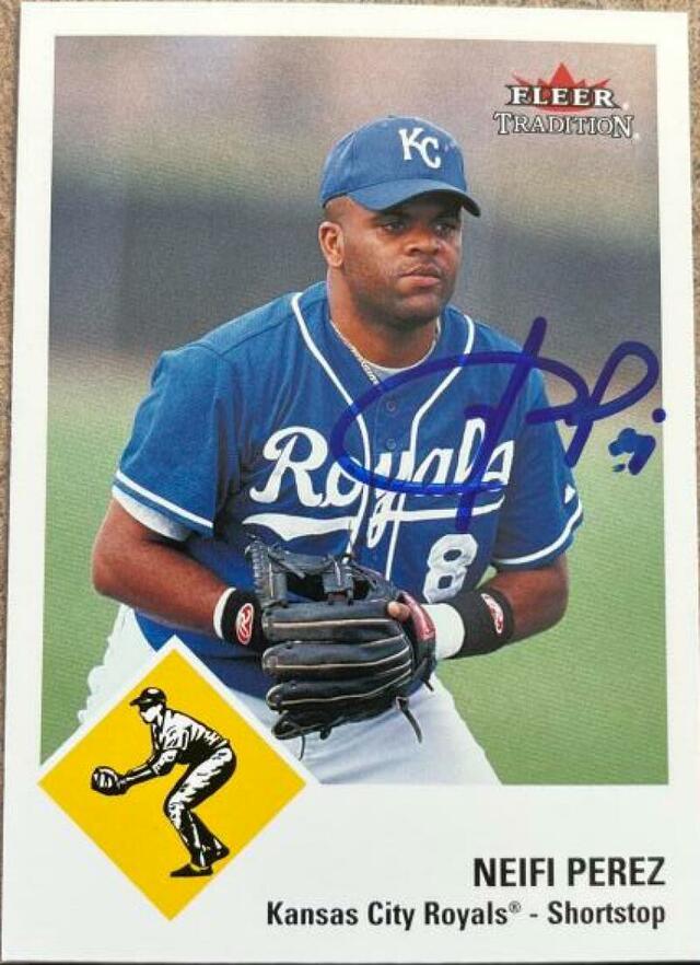 Neifi Perez Signed 2003 Fleer Tradition Baseball Card - Kansas City Royals - PastPros