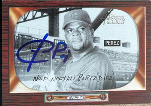 Neifi Perez Signed 2004 Bowman Heritage Black & White Baseball Card - Chicago Cubs - PastPros