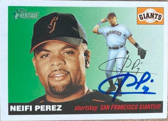 Neifi Perez Signed 2004 Topps Heritage Baseball Card - San Francisco Giants - PastPros