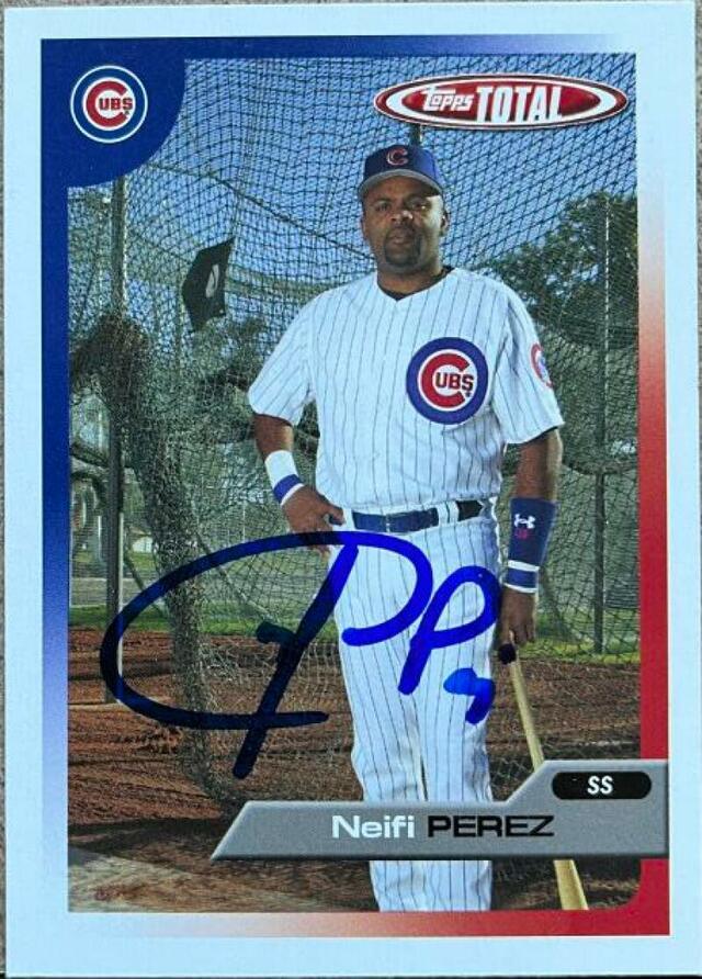 Neifi Perez Signed 2005 Topps Total Baseball Card - Chicago Cubs - PastPros