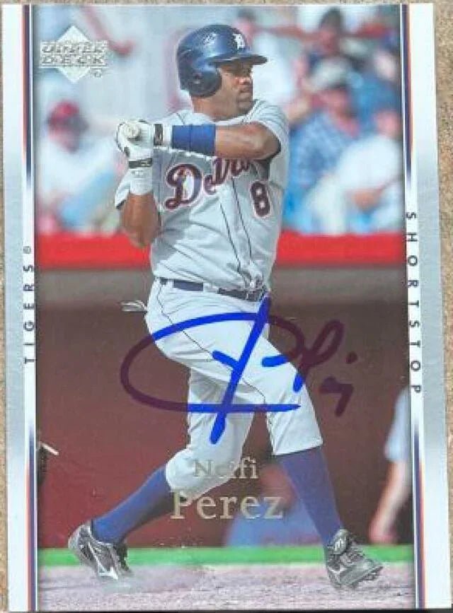 Neifi Perez Signed 2007 Upper Deck Baseball Card - Detroit Tigers
