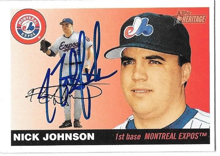 Nick Johnson Signed 2004 Topps Heritage Baseball Card - Montreal Expos
