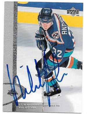 Niclas Andersson Signed 1996-97 Upper Deck Hockey Card -New York Islanders - PastPros