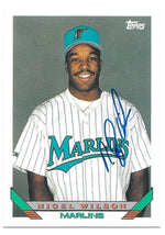Nigel Wilson Signed 1993 Topps Baseball Card - Florida Marlins