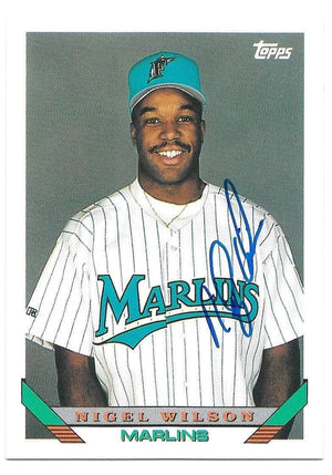 Nigel Wilson Signed 1993 Topps Baseball Card - Florida Marlins