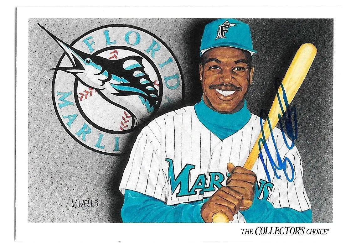 Nigel Wilson Signed 1993 Upper Deck Baseball Card - Florida Marlins #825