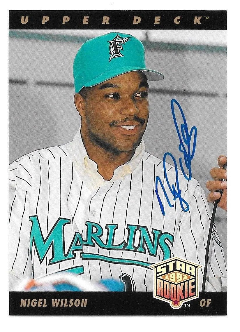 Nigel Wilson Signed 1993 Upper Deck Star Rookie Baseball Card - Florida Marlins