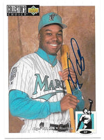 Nigel Wilson Signed 1994 Collector's Choice Baseball Card - Florida Marlins