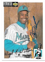 Nigel Wilson Signed 1994 Collector's Choice Silver Signature Baseball Card - Florida Marlins