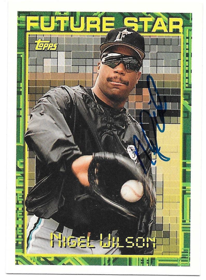 Nigel Wilson Signed 1994 Topps Baseball Card - Florida Marlins - PastPros