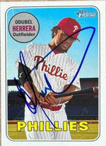 Odubel Herrera Signed 2018 Topps Heritage Baseball Card - Philadelphia Phillies