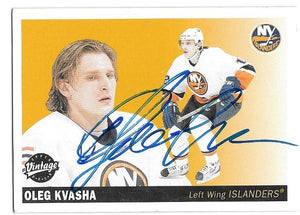 Oleg Kvasha Signed 2002-03 Upper Deck Vintage Hockey Card - New York Islanders - PastPros