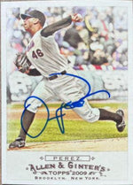 Oliver Perez Signed 2009 Allen & Ginter Baseball Card - New York Mets - PastPros