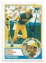 Omar Moreno Signed 1983 Topps Baseball Card - Pittsburgh Pirates