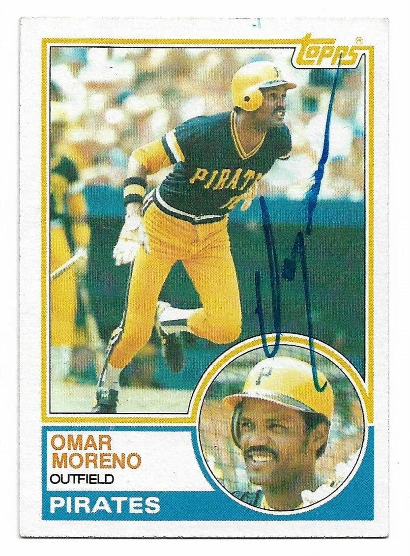 Omar Moreno Signed 1983 Topps Baseball Card - Pittsburgh Pirates