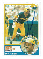 Omar Moreno Signed 1983 Topps Baseball Card - Pittsburgh Pirates - PastPros