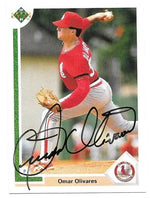 Omar Oliveras Signed 1991 Upper Deck Baseball Card - St Louis Cardinals