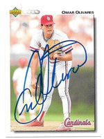 Omar Oliveras Signed 1992 Upper Deck Baseball Card - St Louis Cardinals - PastPros