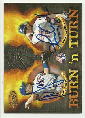 Orlando Cabrera & Jose Vidro Dual Signed 2002 Donruss Burn 'n Turn Baseball Card - Montreal Expos - PastPros