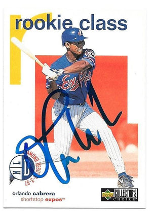 Orlando Cabrera Signed 1998 Collector's Choice Baseball Card - Montreal Expos - PastPros