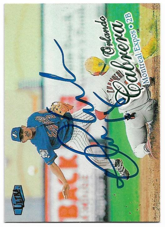 Orlando Cabrera Signed 1998 Ultra Baseball Card - Montreal Expos - PastPros