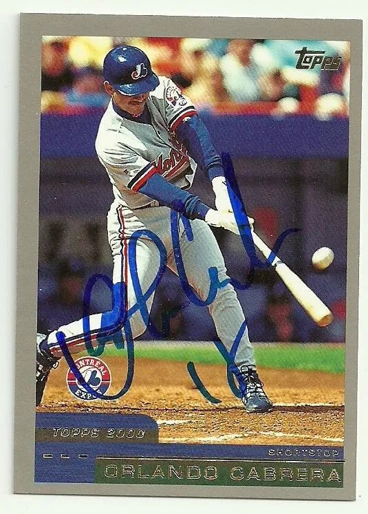 Orlando Cabrera Signed 2000 Topps Baseball Card - Montreal Expos