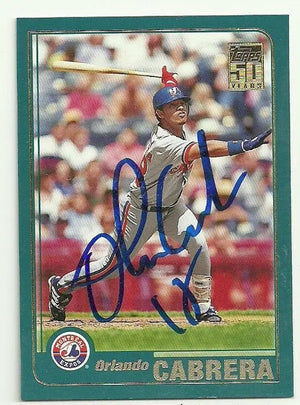 Orlando Cabrera Signed 2001 Topps Baseball Card - Montreal Expos