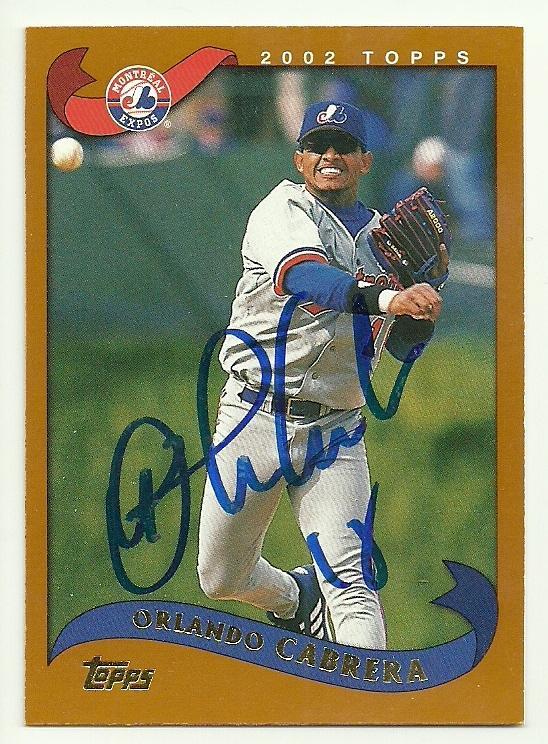 Orlando Cabrera Signed 2002 Topps Baseball Card - Montreal Expos - PastPros